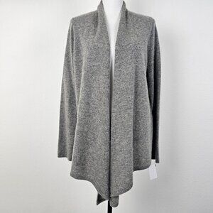 Hawthorn 41 Womens Grey Cashmere Shrug Sweater Knit Open Front Long Sleeve Wrap
